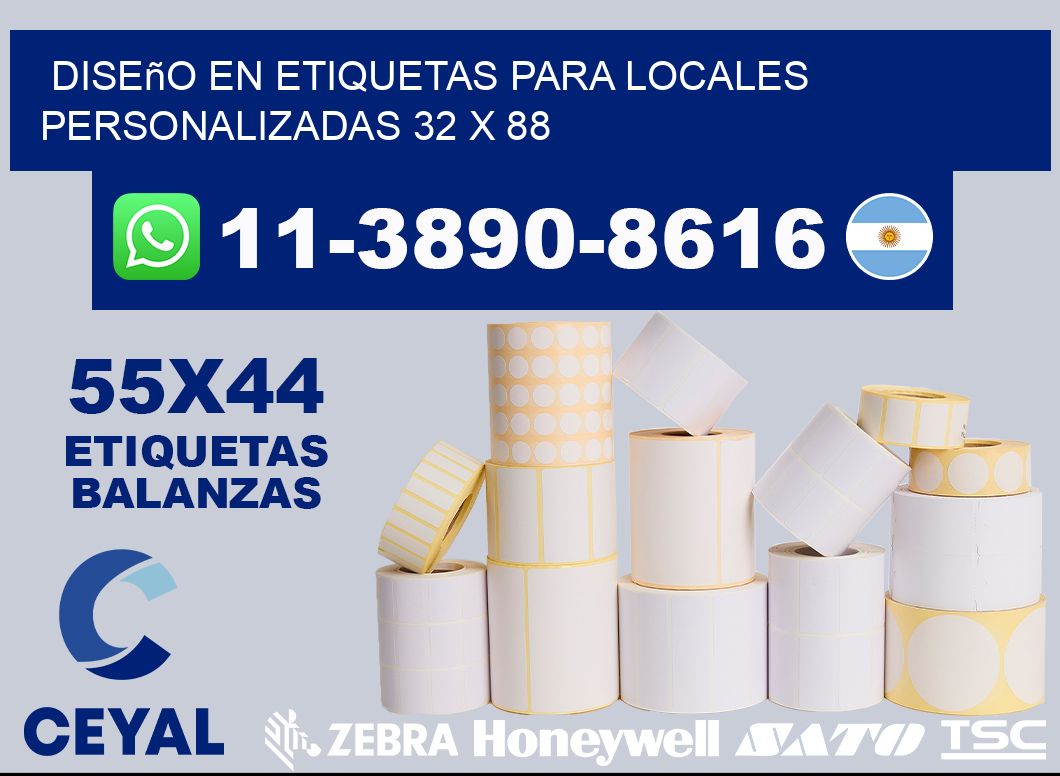 diseño en etiquetas para locales personalizadas 32 x 88