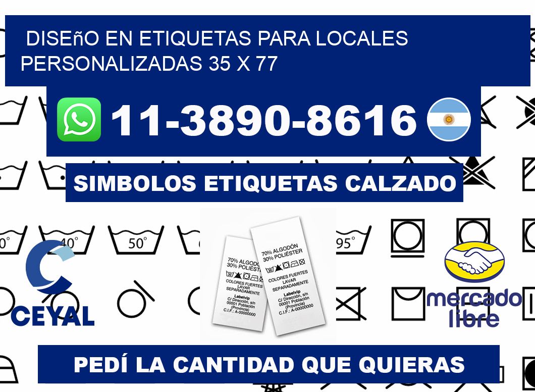 diseño en etiquetas para locales personalizadas 35 x 77