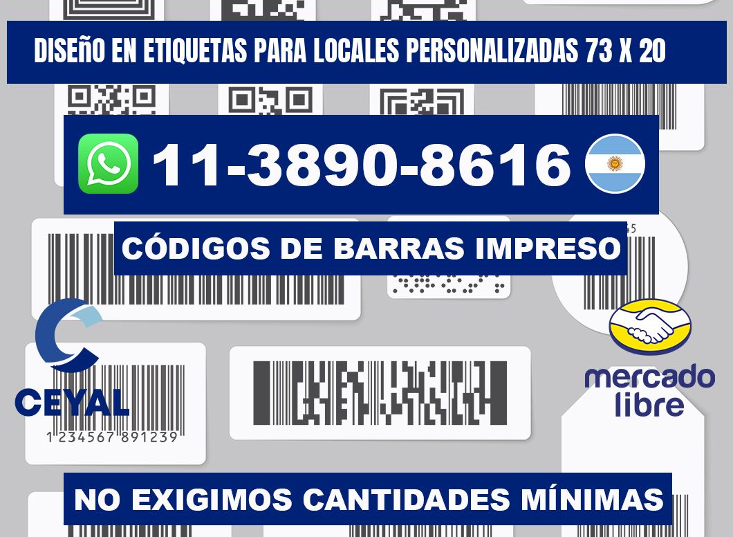 diseño en etiquetas para locales personalizadas 73 x 20