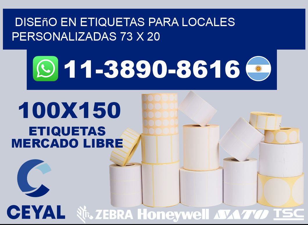 diseño en etiquetas para locales personalizadas 73 x 20