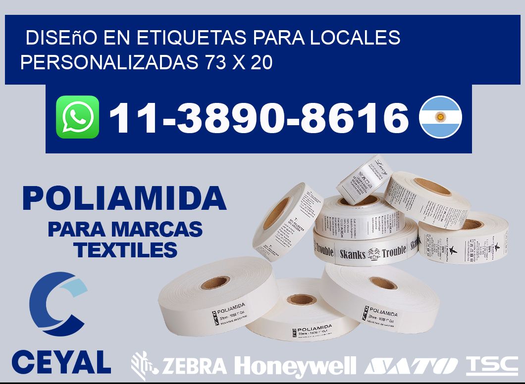 diseño en etiquetas para locales personalizadas 73 x 20