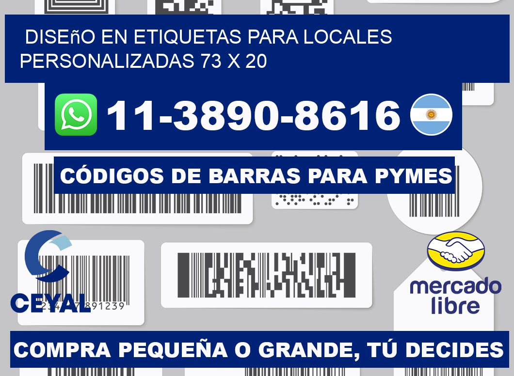 diseño en etiquetas para locales personalizadas 73 x 20