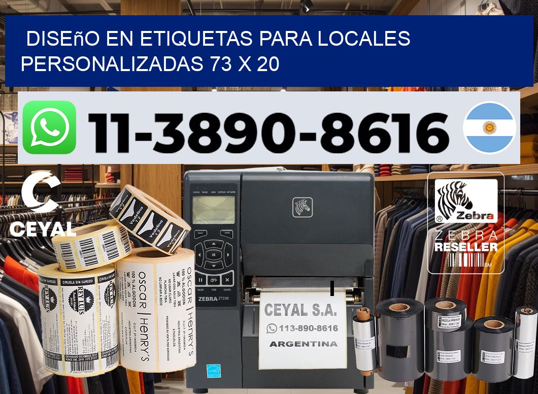diseño en etiquetas para locales personalizadas 73 x 20