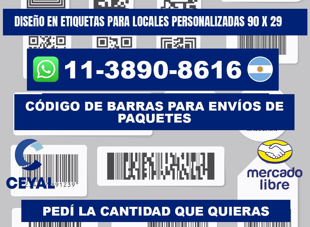 diseño en etiquetas para locales personalizadas 90 x 29