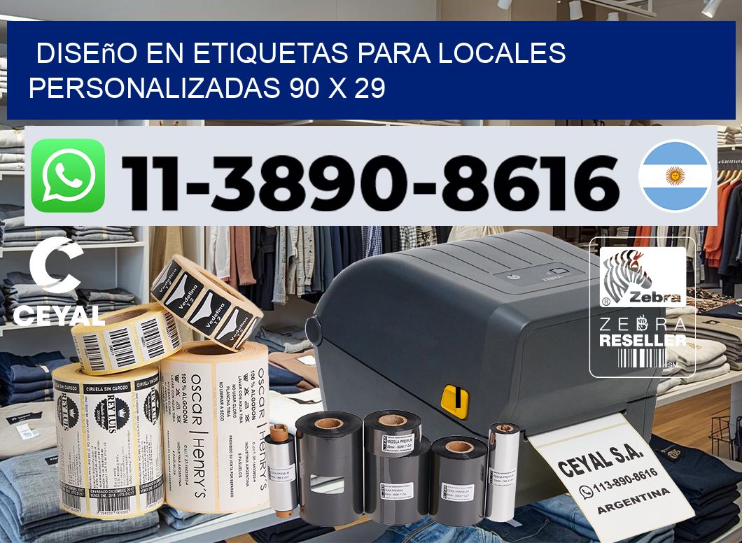 diseño en etiquetas para locales personalizadas 90 x 29