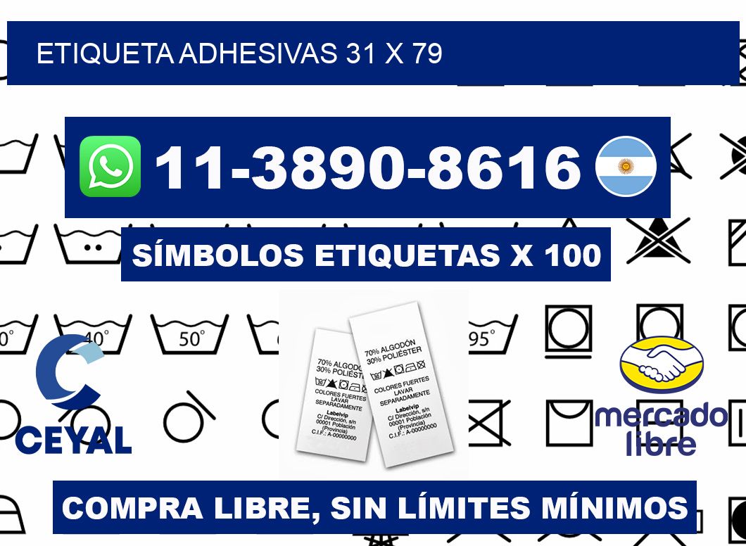 etiqueta adhesivas 31 x 79
