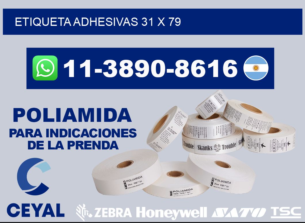 etiqueta adhesivas 31 x 79