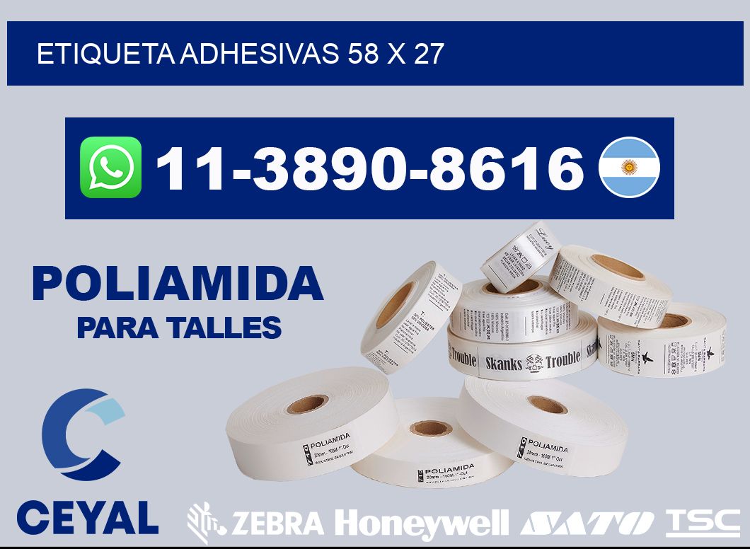 etiqueta adhesivas 58 x 27