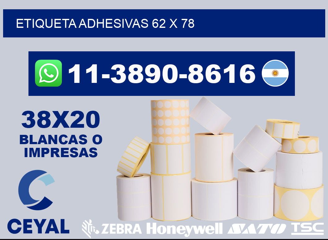 etiqueta adhesivas 62 x 78