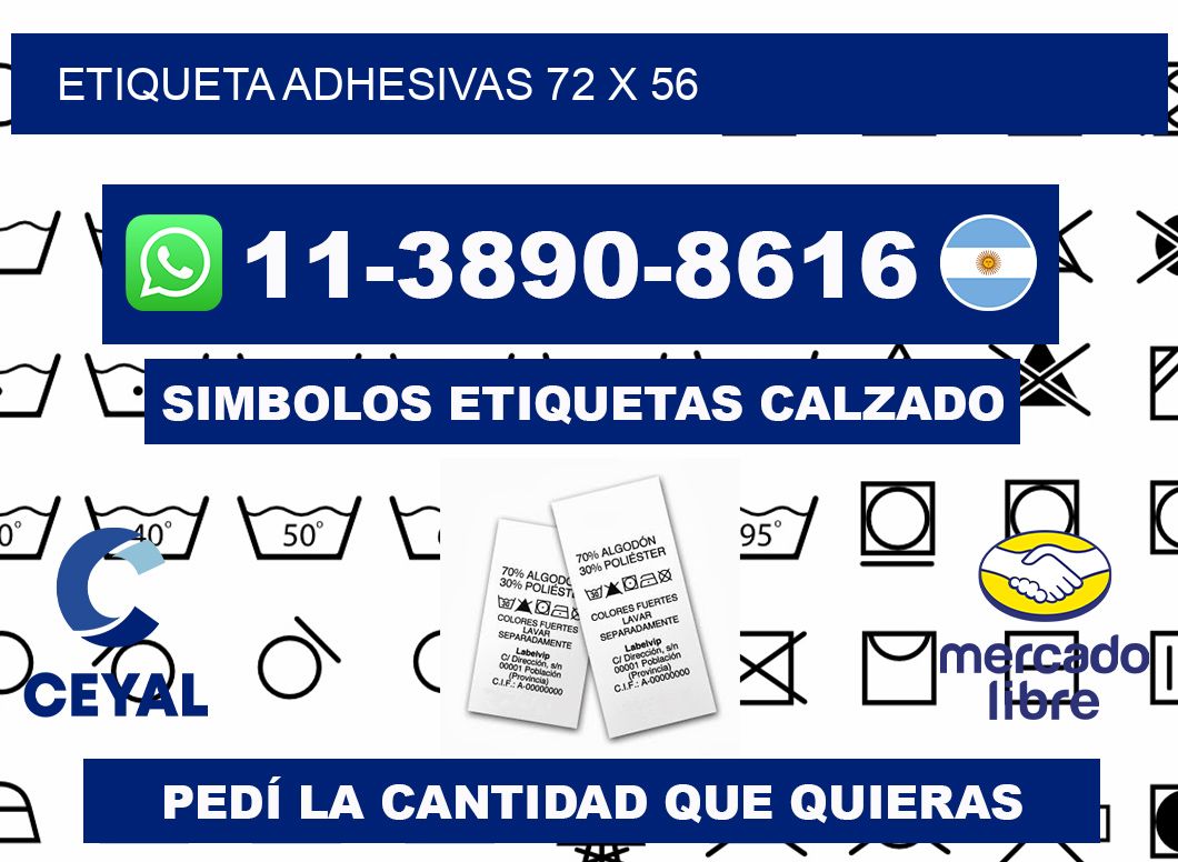 etiqueta adhesivas 72 x 56