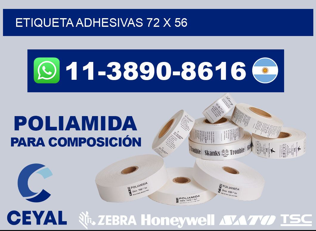 etiqueta adhesivas 72 x 56