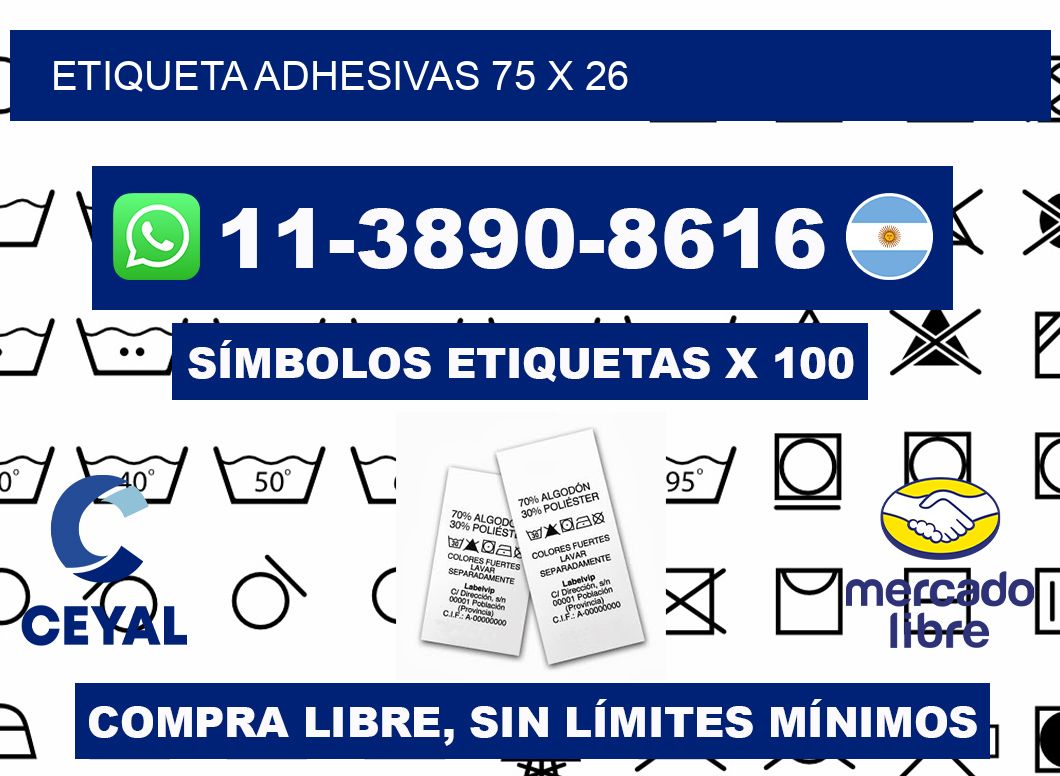 etiqueta adhesivas 75 x 26