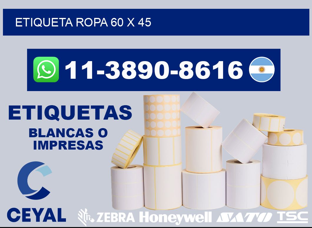 etiqueta ropa 60 x 45