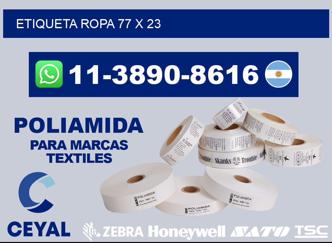 etiqueta ropa 77 x 23