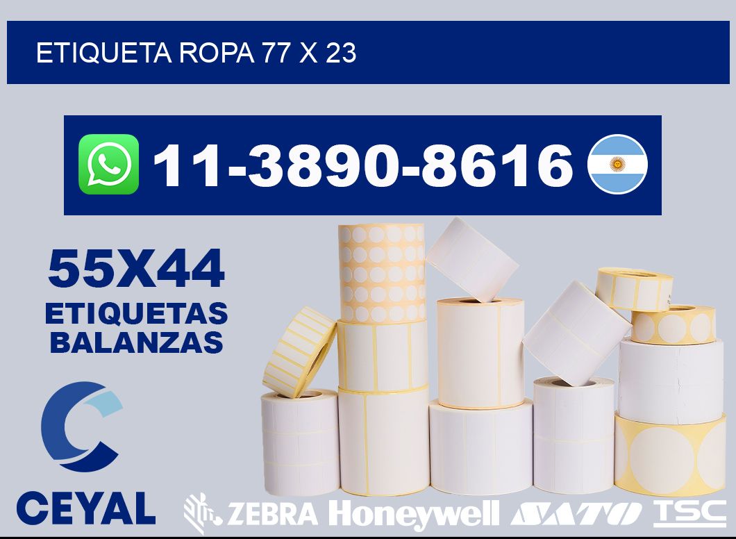 etiqueta ropa 77 x 23