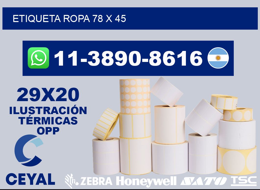 etiqueta ropa 78 x 45