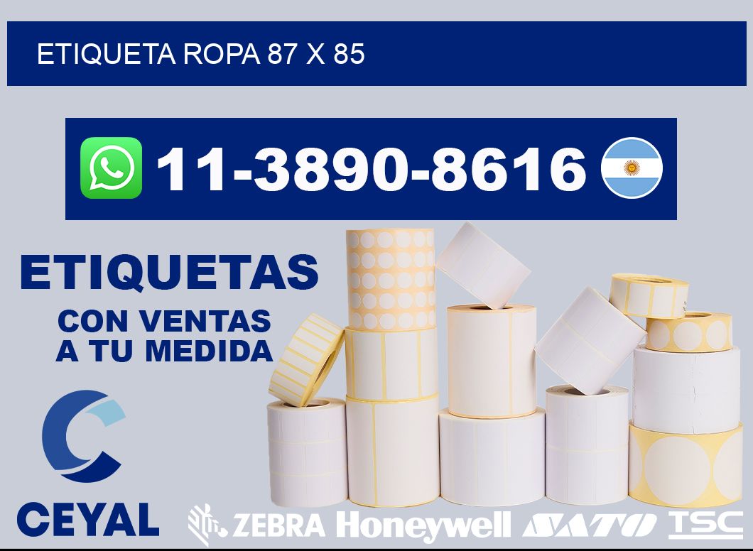 etiqueta ropa 87 x 85