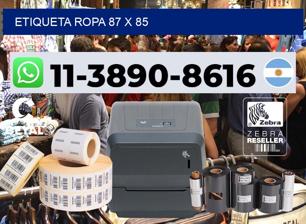 etiqueta ropa 87 x 85