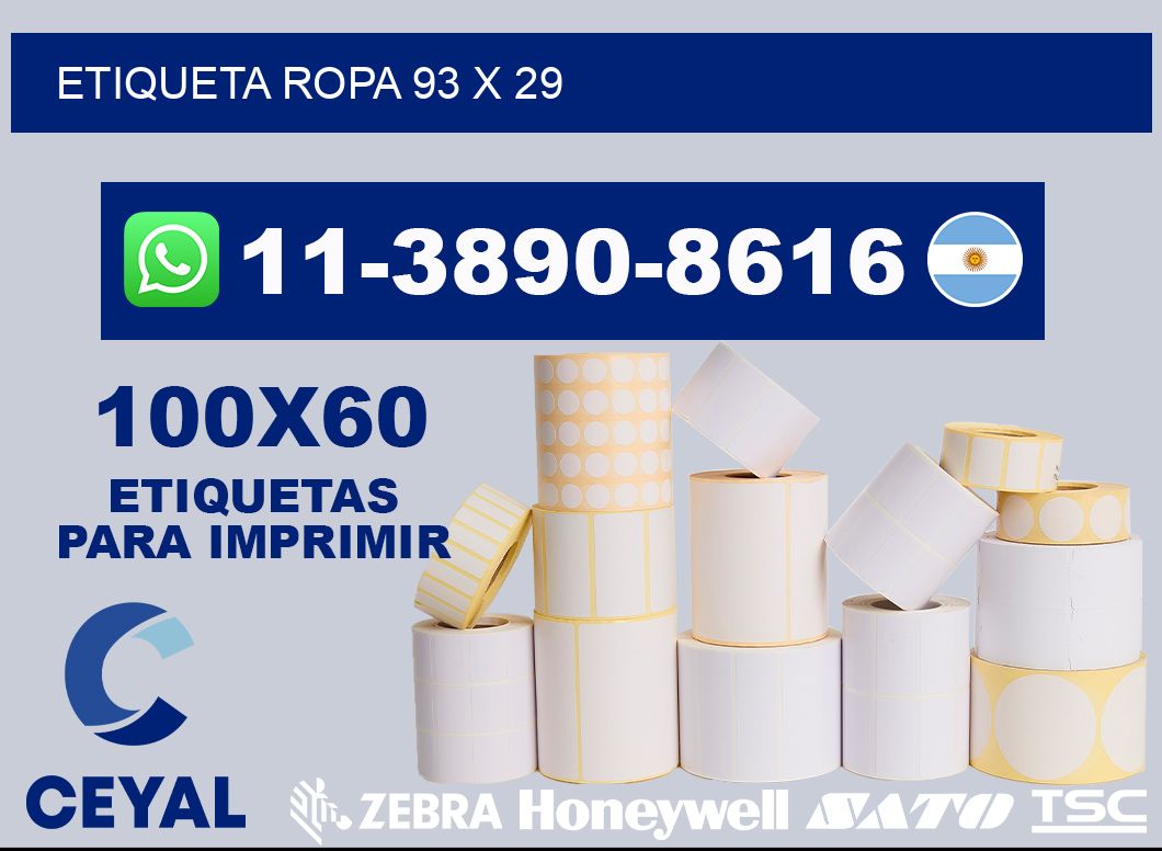 etiqueta ropa 93 x 29