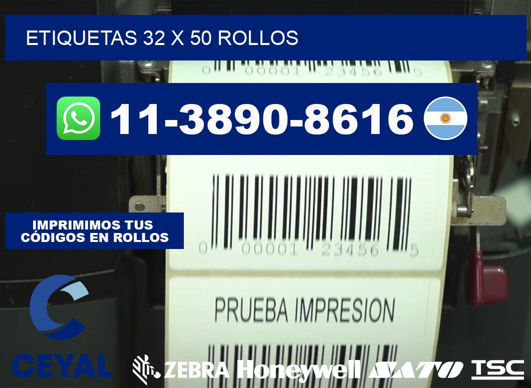 etiquetas 32 x 50 rollos