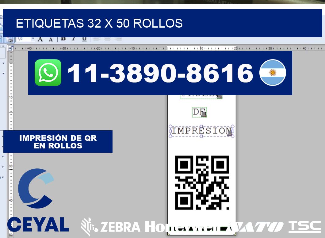 etiquetas 32 x 50 rollos