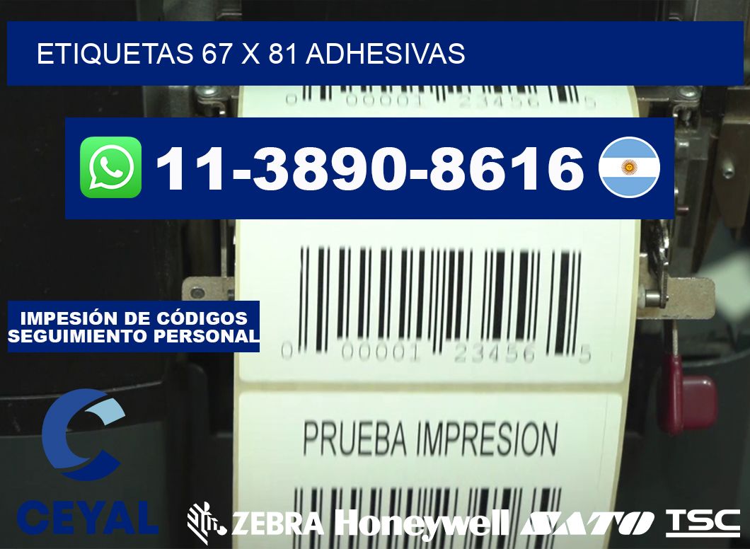 etiquetas 67 x 81 adhesivas