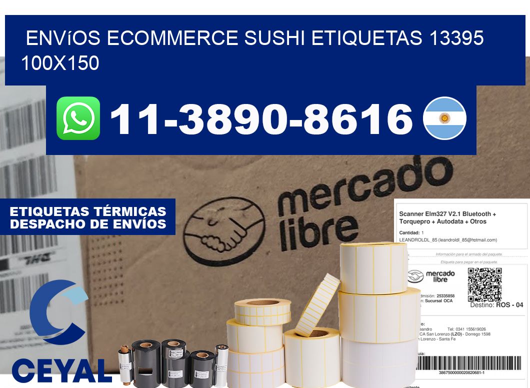 Envíos Ecommerce sushi etiquetas 13395 100x150