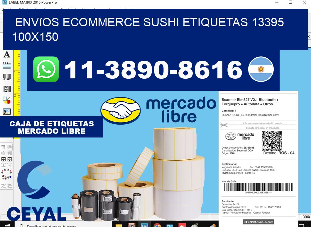 Envíos Ecommerce sushi etiquetas 13395 100x150