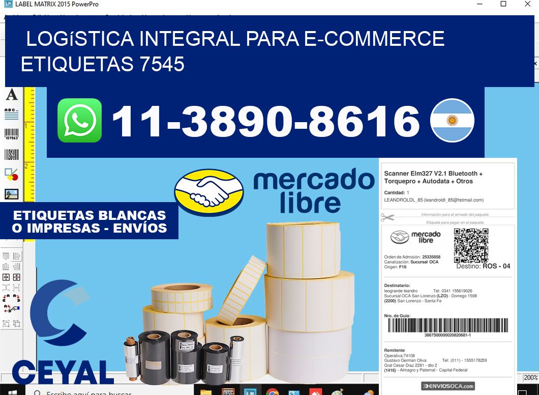 Logística integral para e-commerce  etiquetas 7545