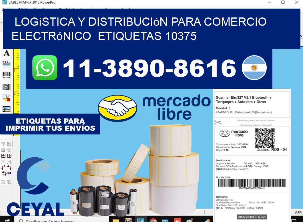 Logística y distribución para comercio electrónico  etiquetas 10375