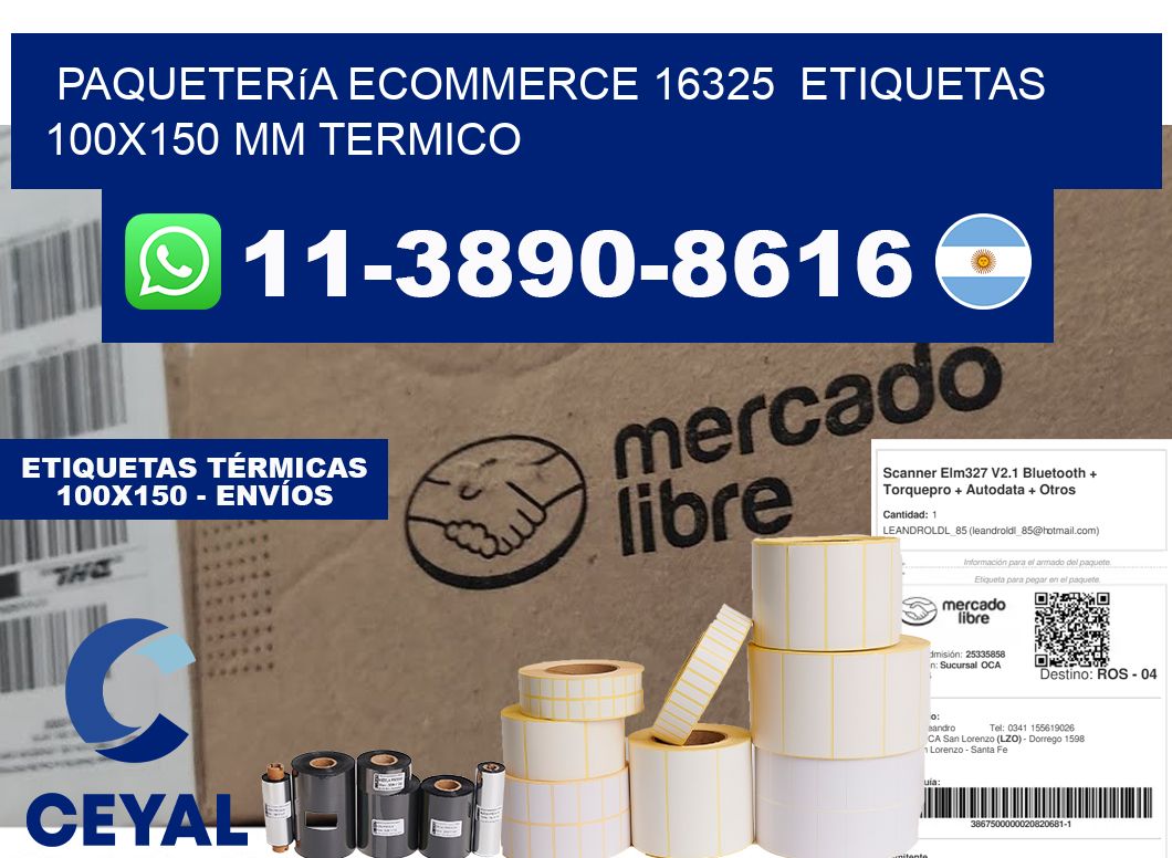 Paquetería eCommerce 16325  etiquetas 100x150 mm termico