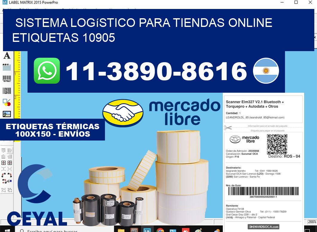 Sistema logístico para tiendas online  etiquetas 10905