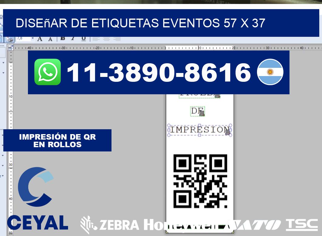 diseñar de etiquetas eventos 57 x 37