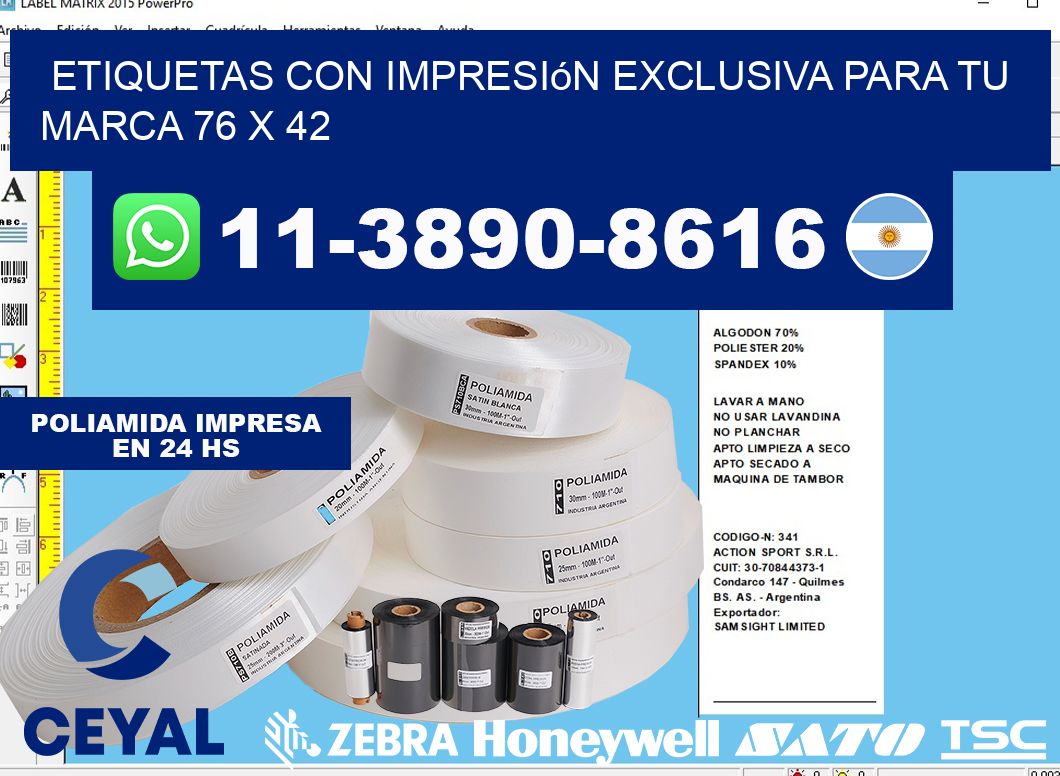 etiquetas con impresión exclusiva para tu marca 76 x 42