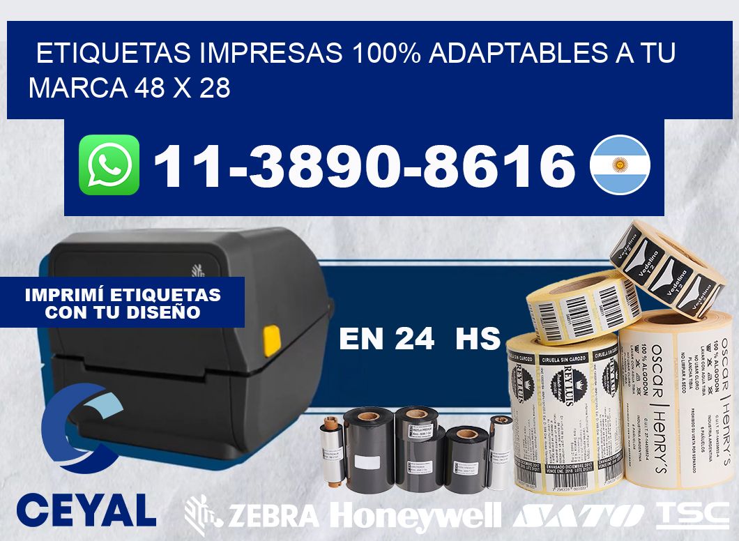 etiquetas impresas 100% adaptables a tu marca 48 x 28