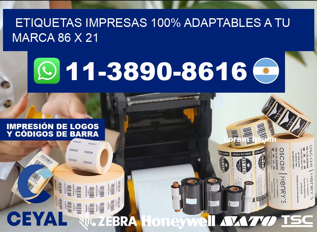etiquetas impresas 100% adaptables a tu marca 86 x 21