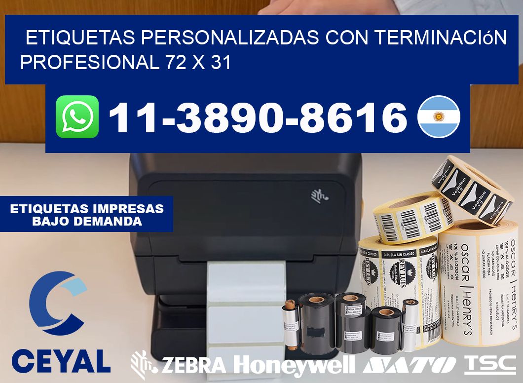 etiquetas personalizadas con terminación profesional 72 x 31