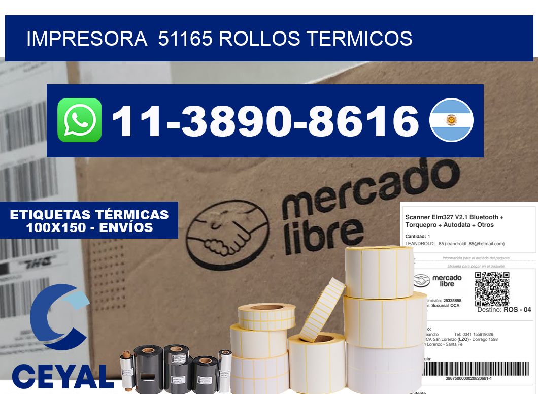 impresora  51165 rollos termicos