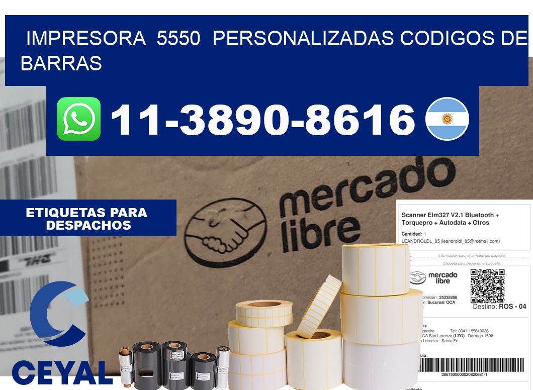 impresora  5550  personalizadas codigos de barras