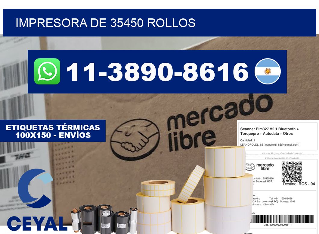 impresora de 35450 rollos