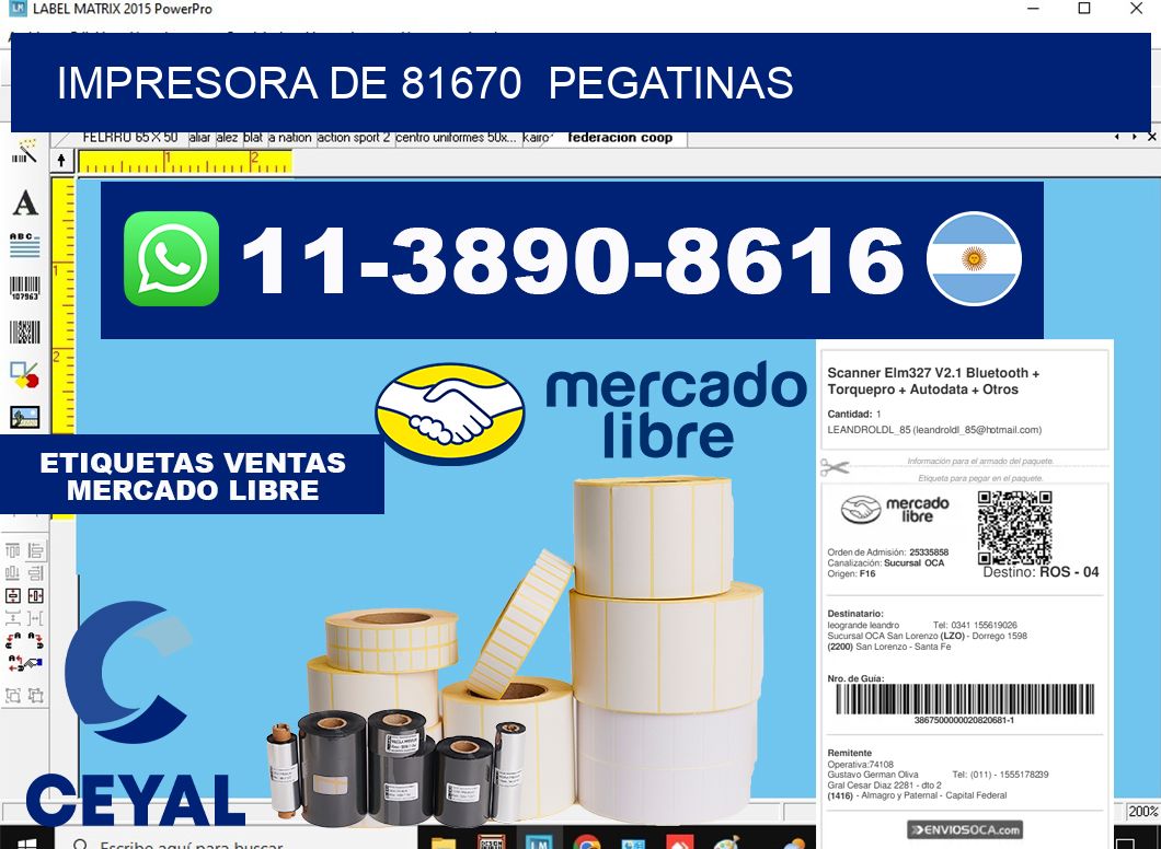 impresora de 81670  pegatinas
