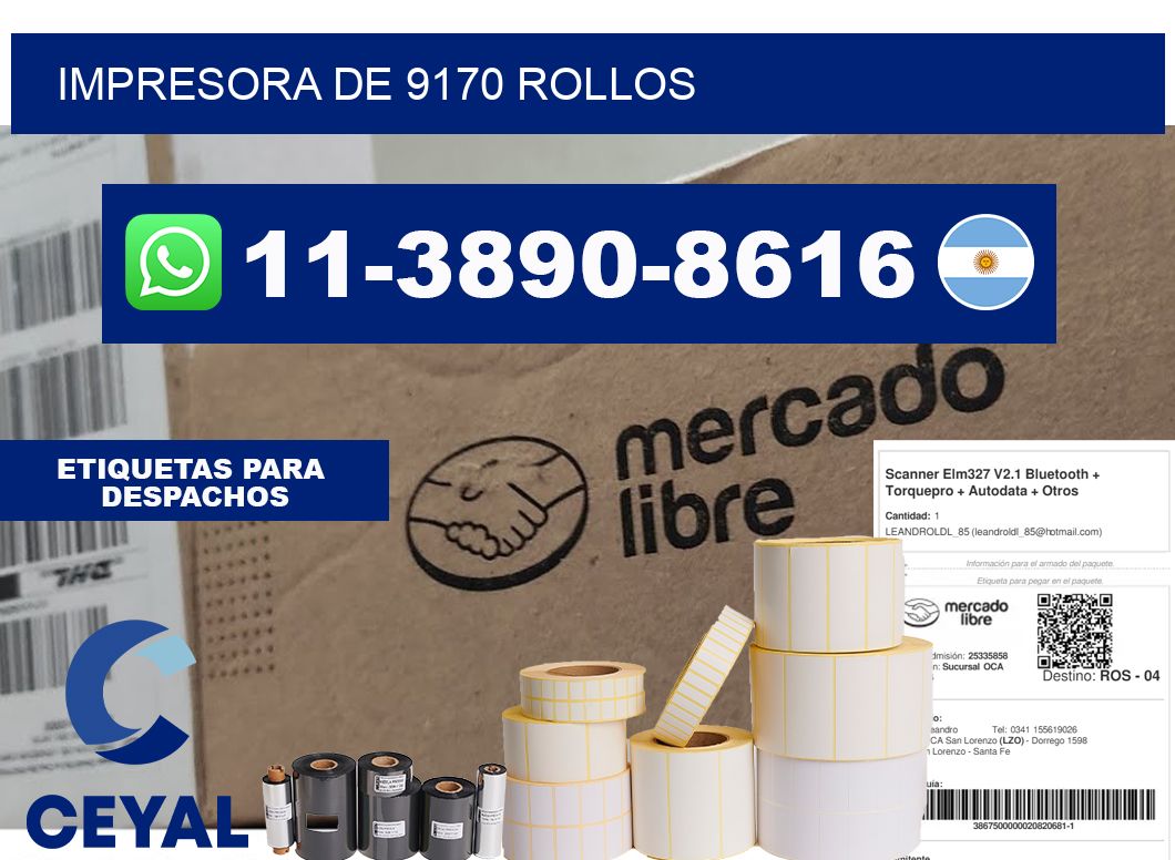 impresora de 9170 rollos