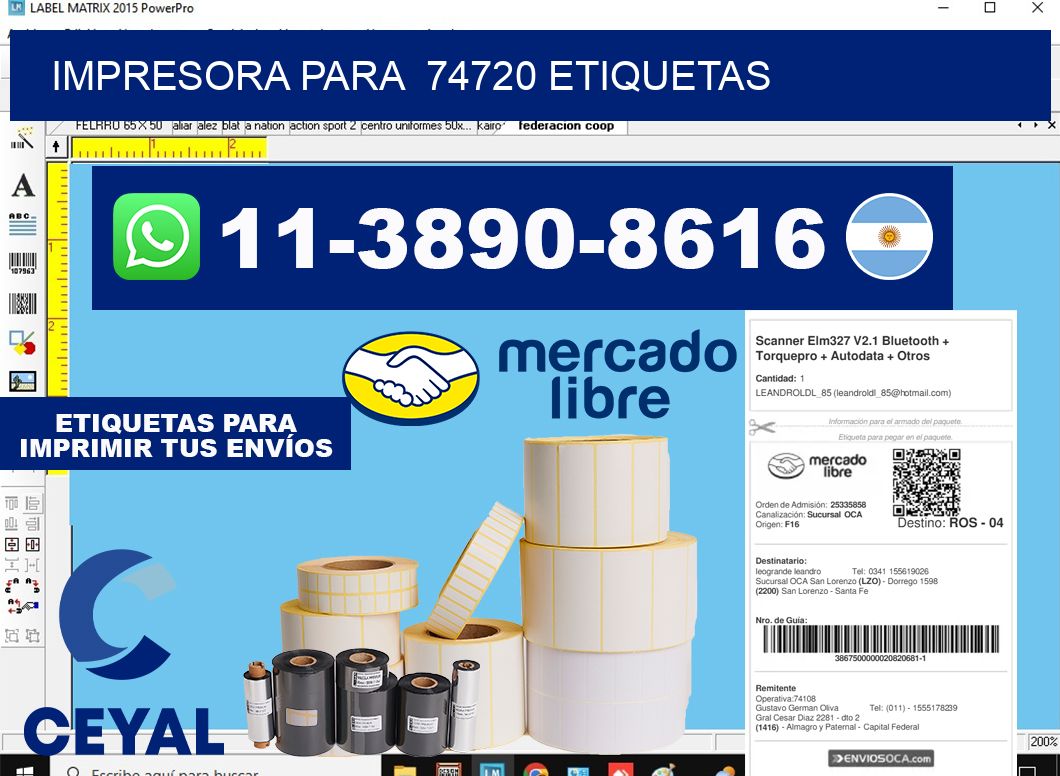 impresora para  74720 etiquetas