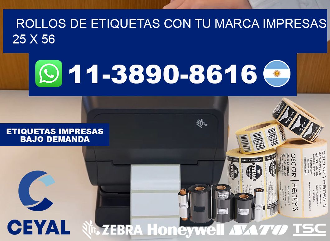 rollos de etiquetas con tu marca impresas 25 x 56