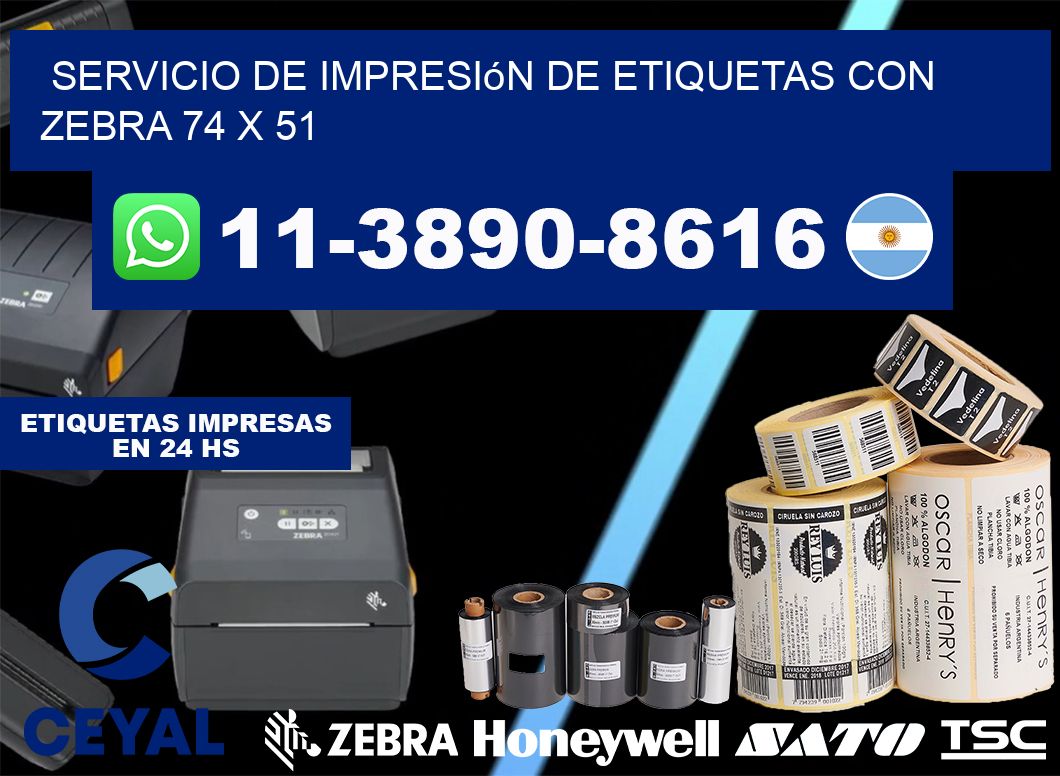 servicio de impresión de etiquetas con Zebra 74 x 51