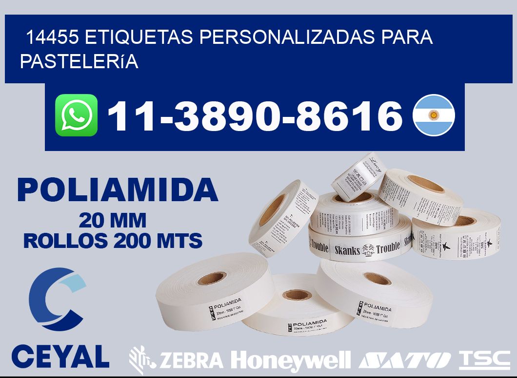 14455 etiquetas personalizadas para pastelería