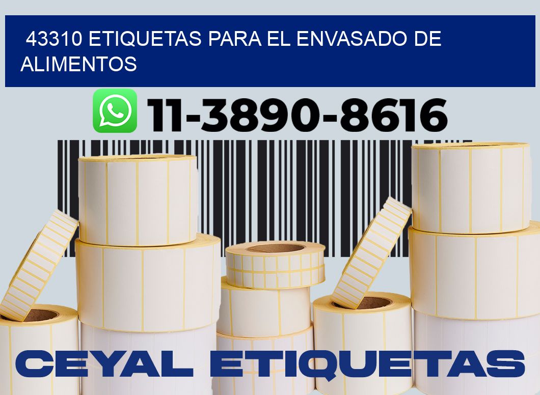 43310 etiquetas para el envasado de alimentos