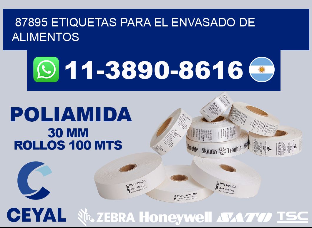 87895 etiquetas para el envasado de alimentos