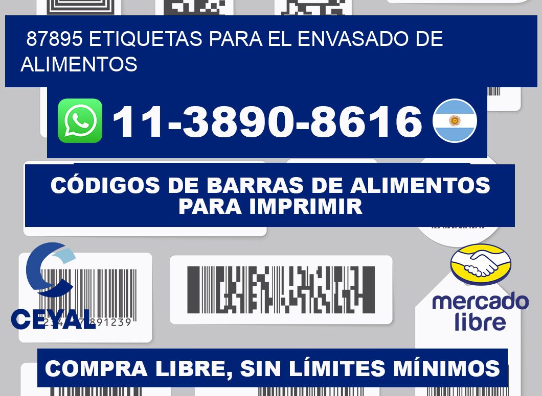 87895 etiquetas para el envasado de alimentos