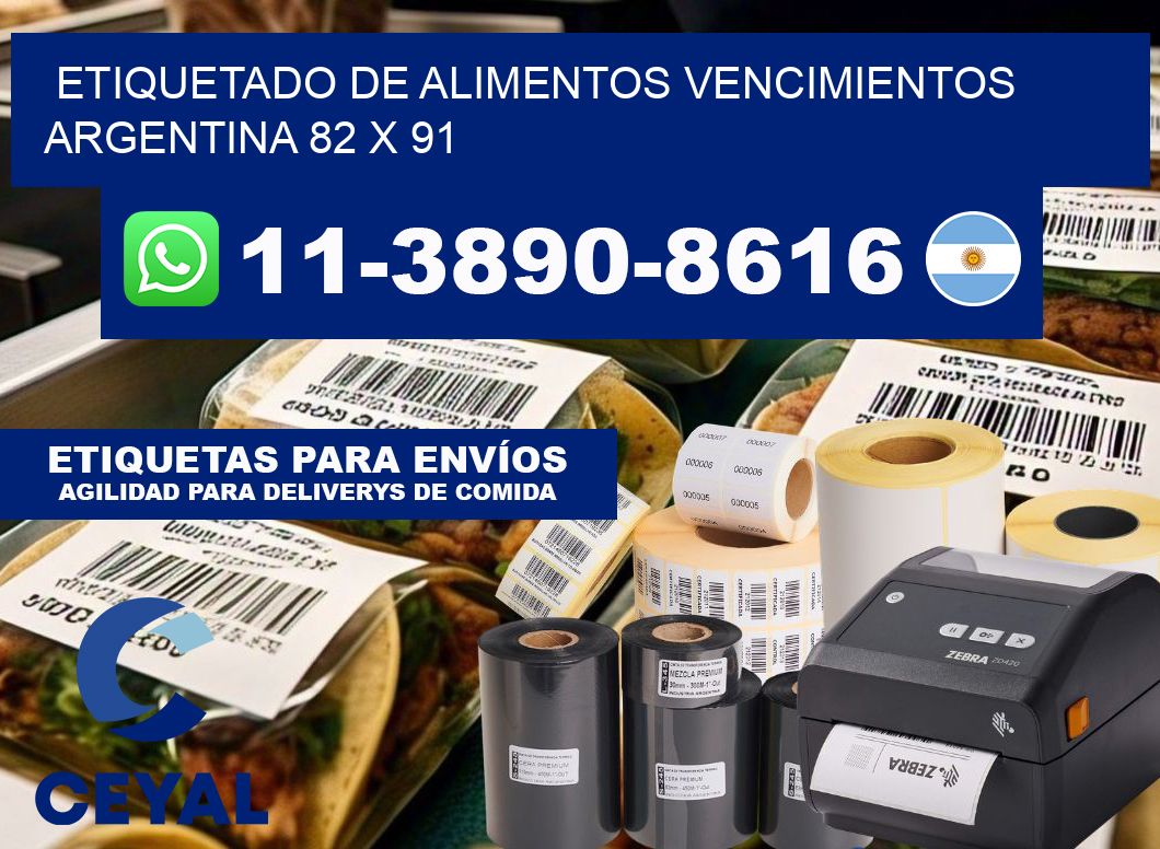 Etiquetado de alimentos vencimientos Argentina 82 x 91